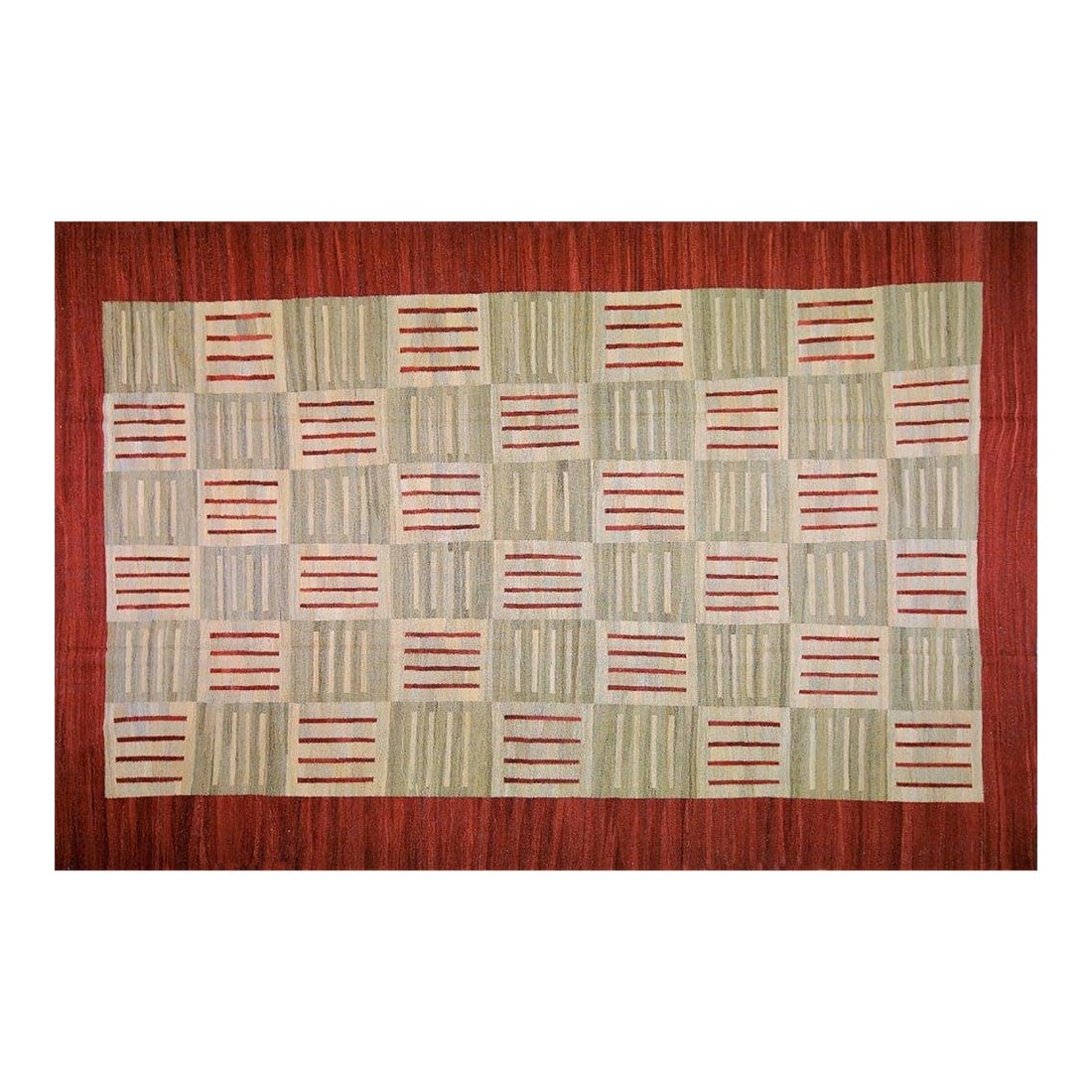 8'4 x 13' Wool Flatweave Kilim Area Rug Modern Afghan Design: 8'4 x 13' Wool Flatweave Kilim Area Rug Modern Afghan Design This Afghan Modern Flatweave Kilim wool rug is skillfully handcrafted using traditional techniques, offering a combination of timeless arti