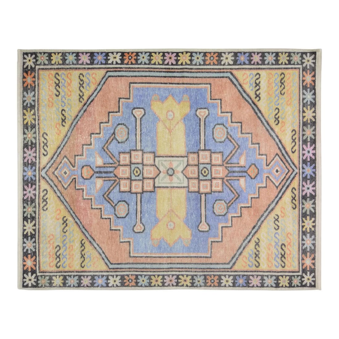 8x10 Wool Rug Hand Knotted Oushak Design from Pakistan (1 of 6)