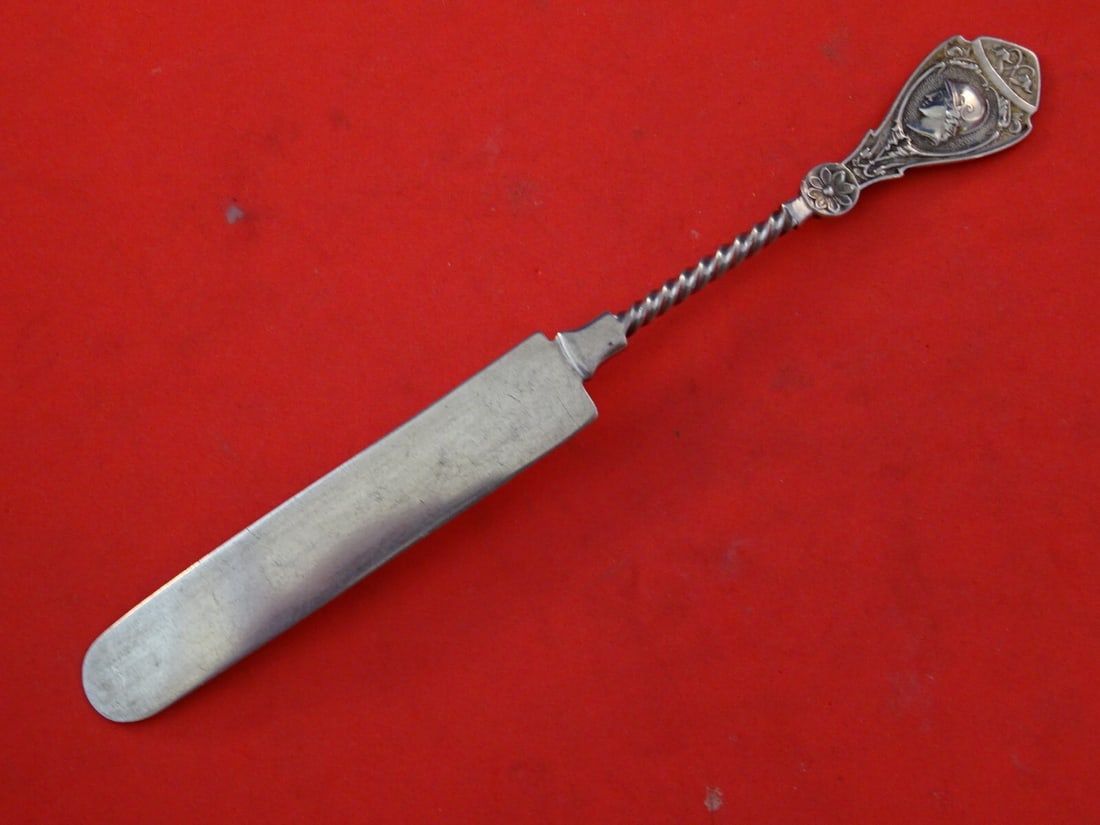 Wood and Hughes Victorian Sterling Silver Breakfast Knife Medallion with Twist 6.5 inches (1 of 8)