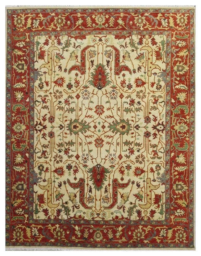 8 x 9.10 Handmade Serapi Rug Persian Design Wool Durable: 8 x 9.10 Handmade Serapi Rug Persian Design Wool Durable Free continental US Shipping Enhance your home decor with the exquisite 8 x 9.10 Serapi Rug, a stunning example of traditional craftsmanship. T