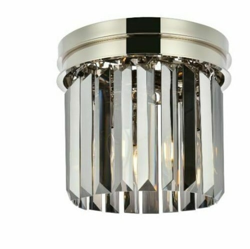 Sydney Crystal Flush Mount Ceiling Light with Polished Nickel Finish 12 Inch 3 Lights (1 of 8)