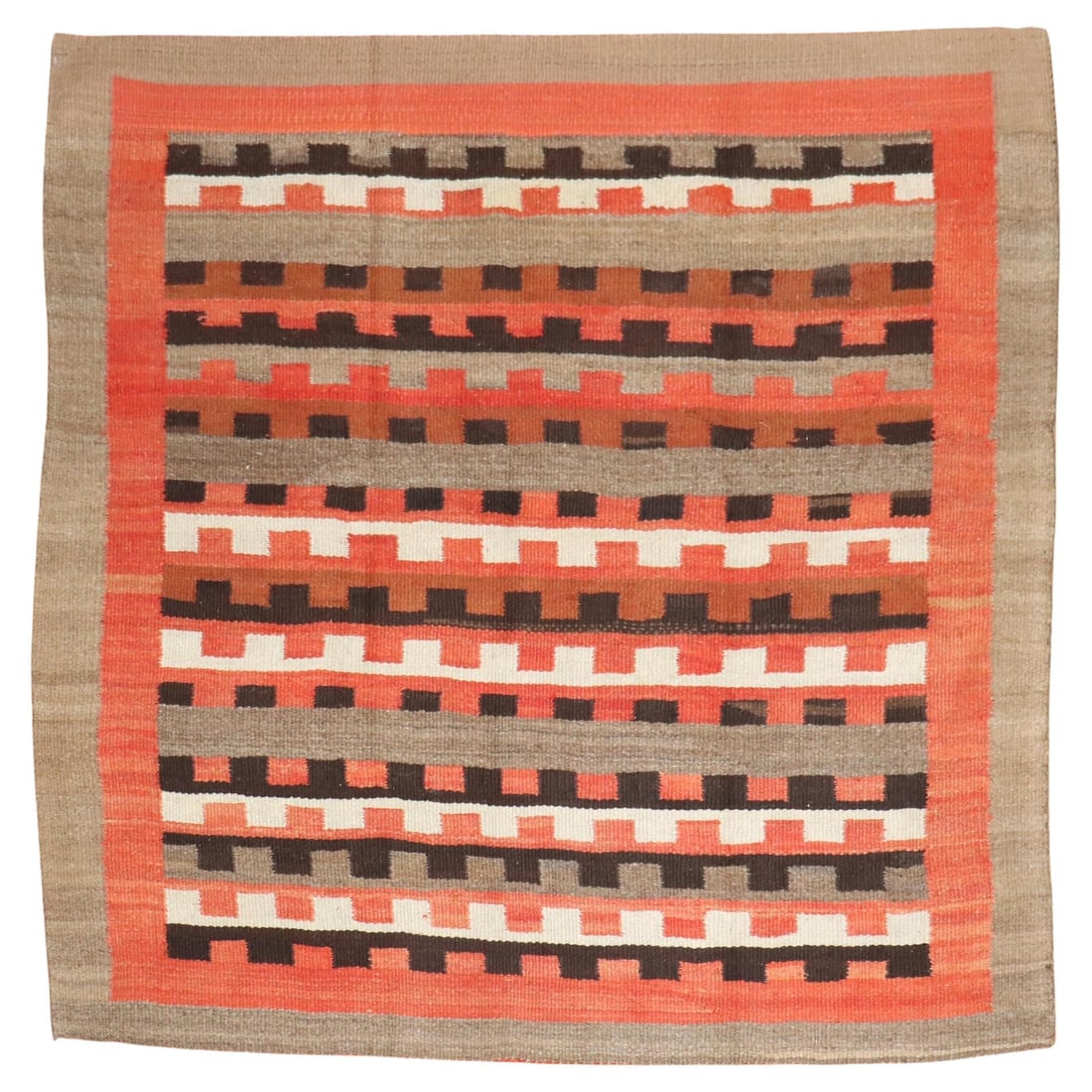 Zabihi Collection Navajo Square Tribal Rug Wool Hand-Woven 53 x 57: Zabihi Collection Navajo Square Tribal Rug Wool Hand-Woven 53 x 57 Discover the beauty of this American Navajo Square Tribal Rug, a stunning piece from the early 20th century, specifically manufacture