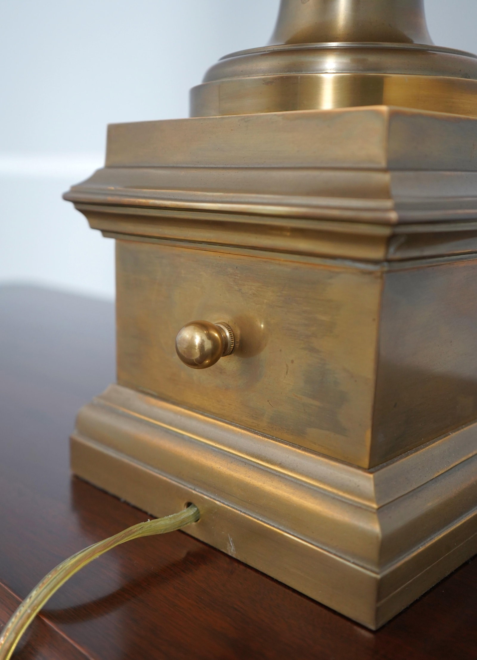 Large Brass Urn Table Lamp Heavy Solid - 10