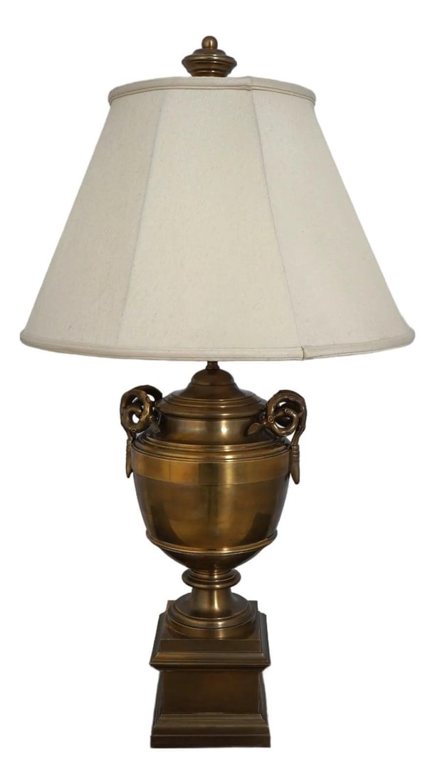 Large Brass Urn Table Lamp Heavy Solid (1 of 10)