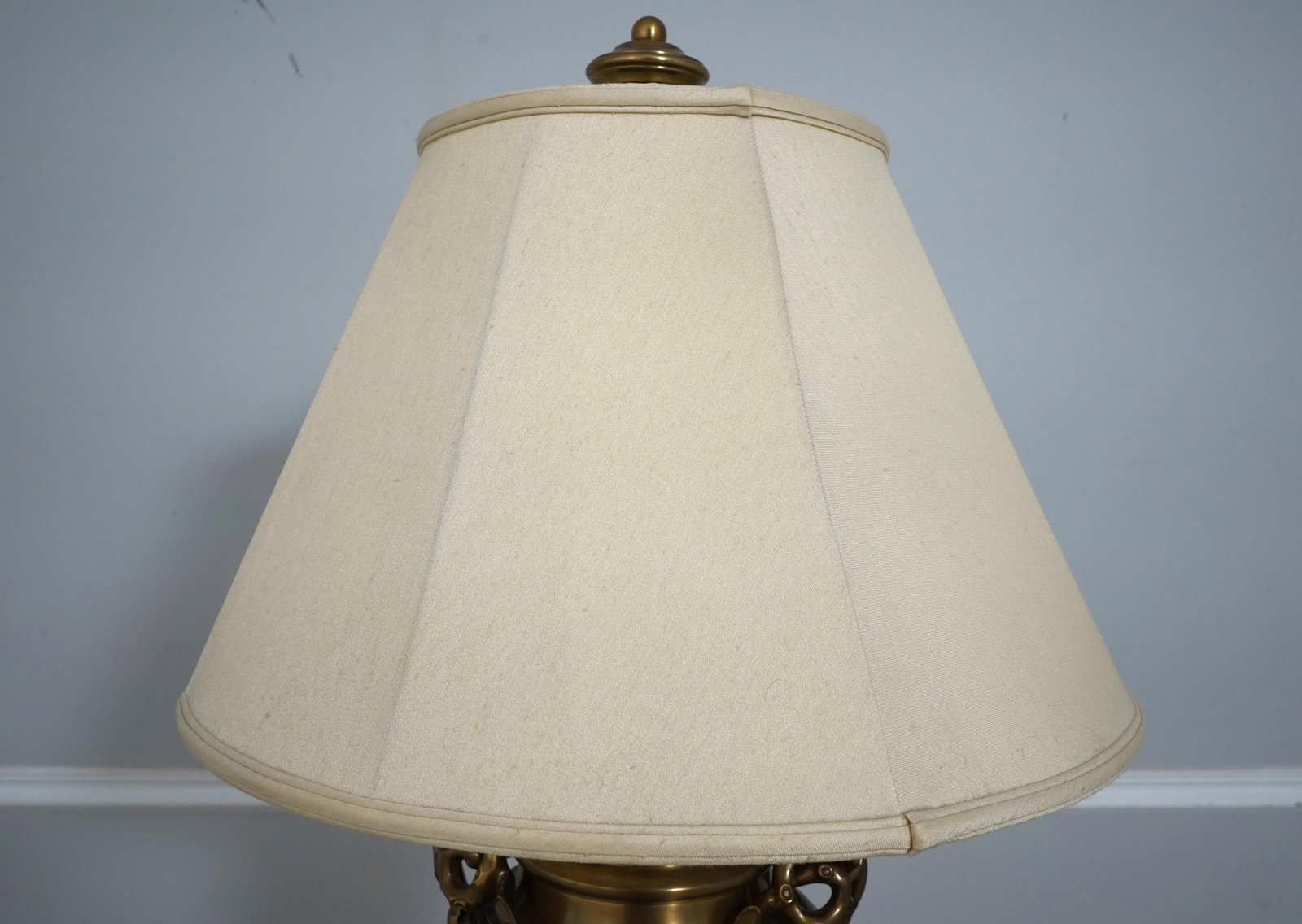 Large Brass Urn Table Lamp Heavy Solid - 2