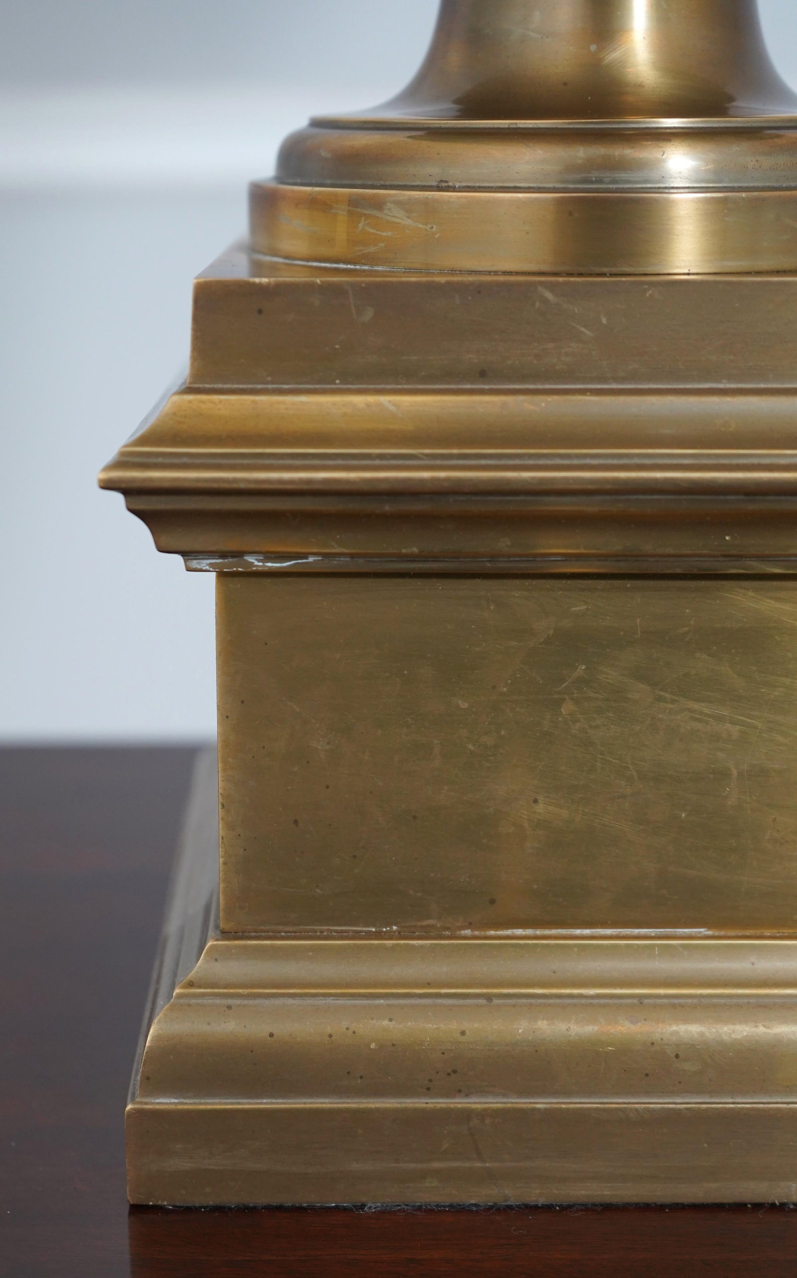 Large Brass Urn Table Lamp Heavy Solid - 9