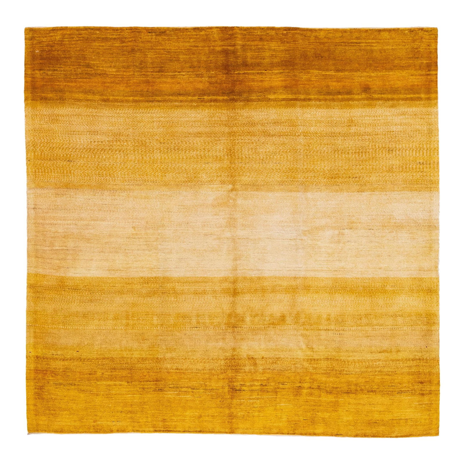 Modern Persian Gabbeh Handmade Wool Rug 6'6 x 6'7 Goldenrod Geometric Design: Modern Persian Gabbeh Handmade Wool Rug 6'6 x 6'7 Goldenrod Geometric Design Enhance your living space with this exquisite modern Gabbeh-style handmade wool rug. Featuring a captivating goldenrod and 