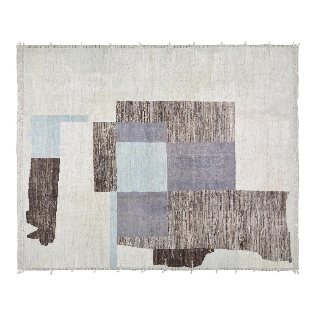 9'4 x 12' Wool Area Rug with Art Deco Moroccan Design: 9'4 x 12' Wool Area Rug with Art Deco Moroccan Design This Moroccan Art Deco rug is hand-knotted from wool using traditional rug-making techniques. Its design combines classic craftsmanship with a mod
