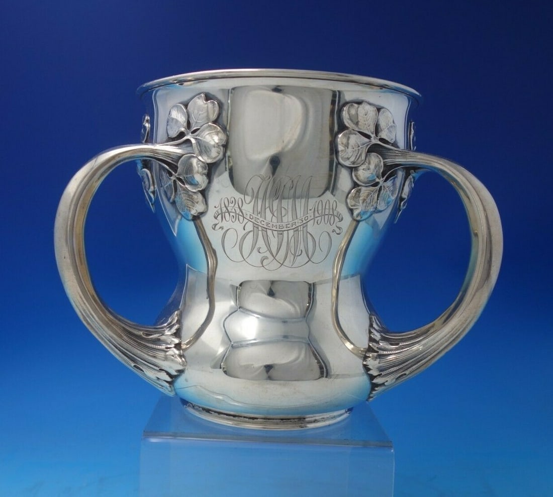 Gorham Sterling Silver Cup with Applied Three Leaf Clover Motif (1 of 9)