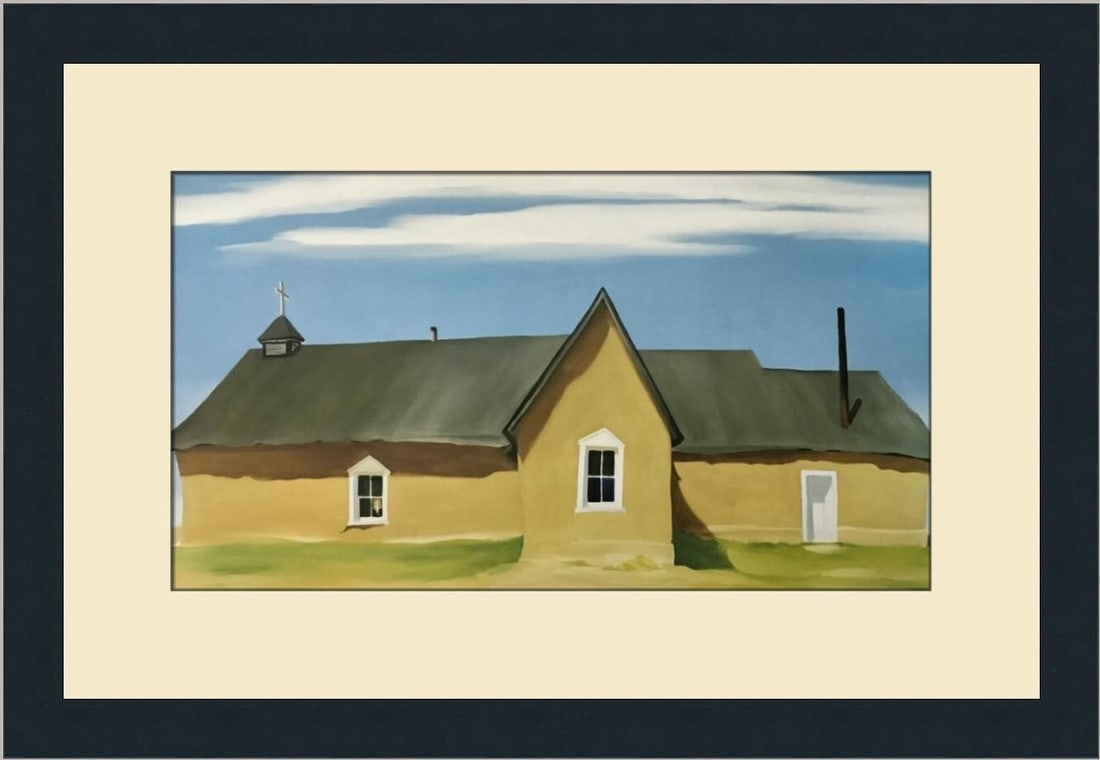 Georgia O'Keeffe Cebolla Church Custom Framed Print 14 x 20 Modern Art: Georgia O'Keeffe Cebolla Church Custom Framed Print 14 x 20 Modern Art This custom framed print features the iconic work "Cebolla Church" by renowned artist Georgia O'Keeffe. Created in 1988, this med