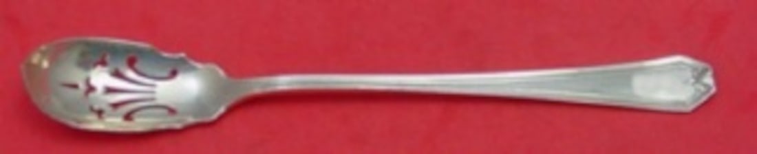 Whiting Madam Morris Sterling Silver Olive Spoon 6 Inch Slotted (1 of 2)