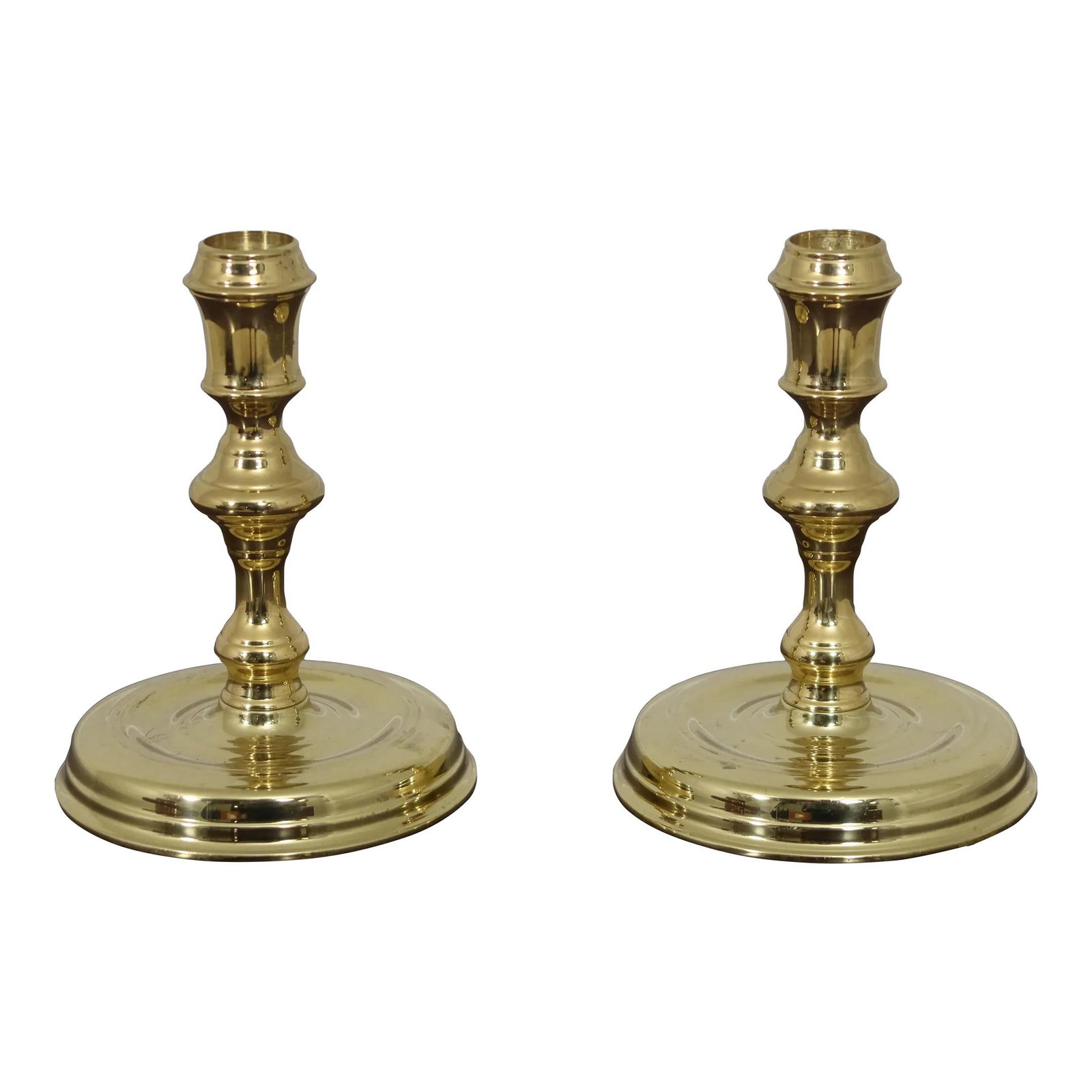 Colonial Williamsburg Brass Candlesticks Raleigh Tavern Collection 18th Century Pair (1 of 4)