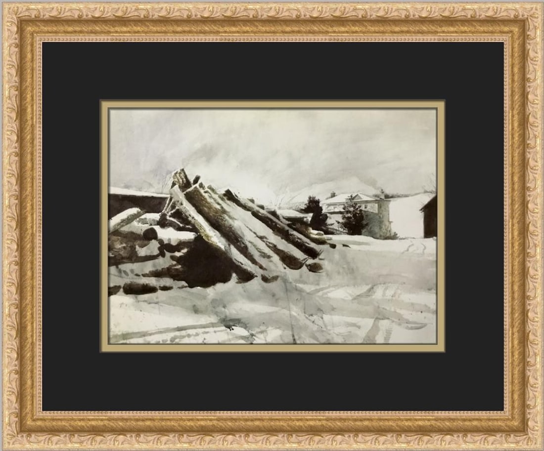 Andrew Wyeth Morning at Kuerners Custom Framed Art Print 1976: Andrew Wyeth Morning at Kuerners Custom Framed Art Print 1976 This exquisite custom framed print titled "Morning at Kuerners" by Andrew Wyeth captures the essence of Expressionism and Impressionism. C