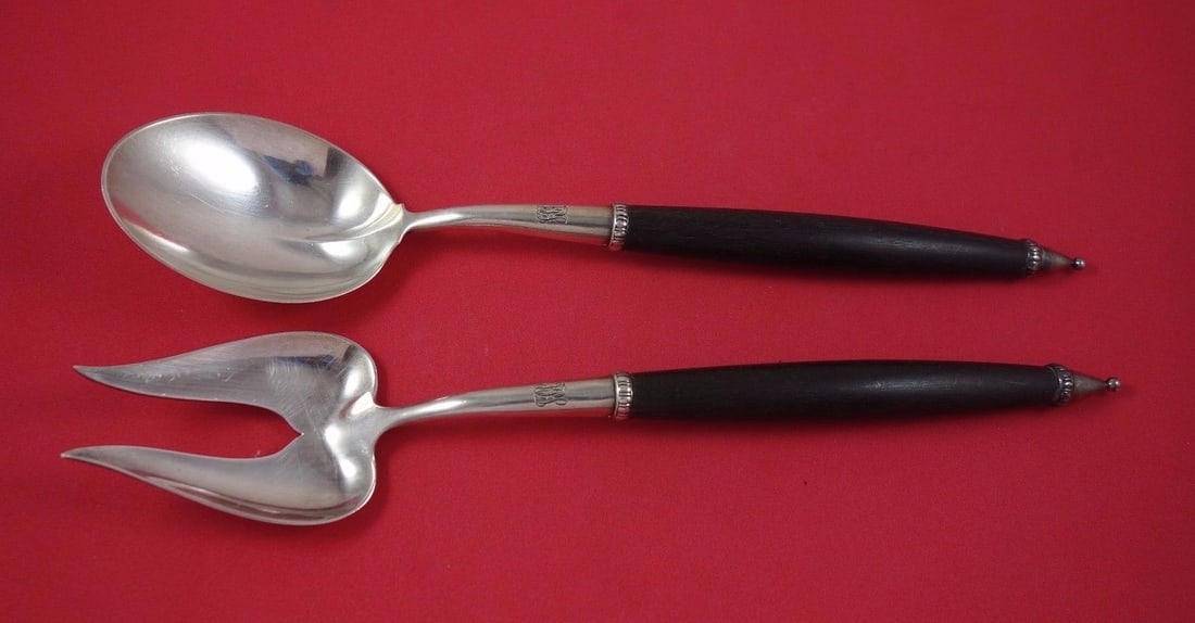 Tiffany & Co. Sterling Silver Chaffing Set 2pc Ebony Wood Handles (1 of 2)