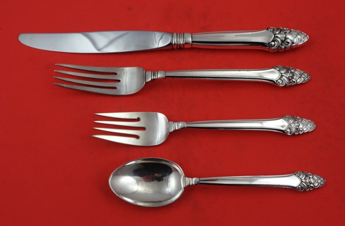 Gorham Sovereign Old Sterling Silver 4-Piece Place Setting: Gorham Sovereign Old Sterling Silver 4-Piece Place Setting Enhance your dining experience with this exquisite 4-piece place setting in the Sovereign Old pattern by Gorham. Crafted from high-quality st