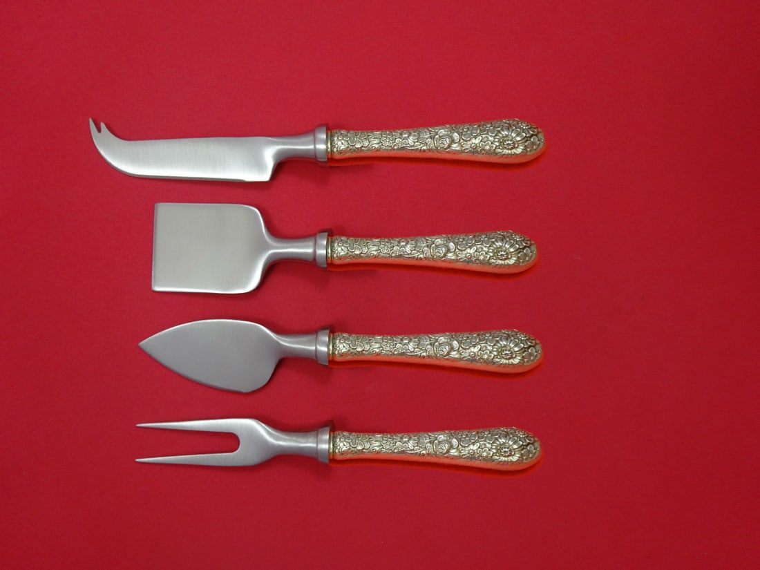 Alvin Bridal Bouquet Sterling Silver 4-Piece Cheese Serving Set: Alvin Bridal Bouquet Sterling Silver 4-Piece Cheese Serving Set Enhance your dining experience with this exquisite 4-piece cheese serving set from the Bridal Bouquet pattern by Alvin. Crafted from dur