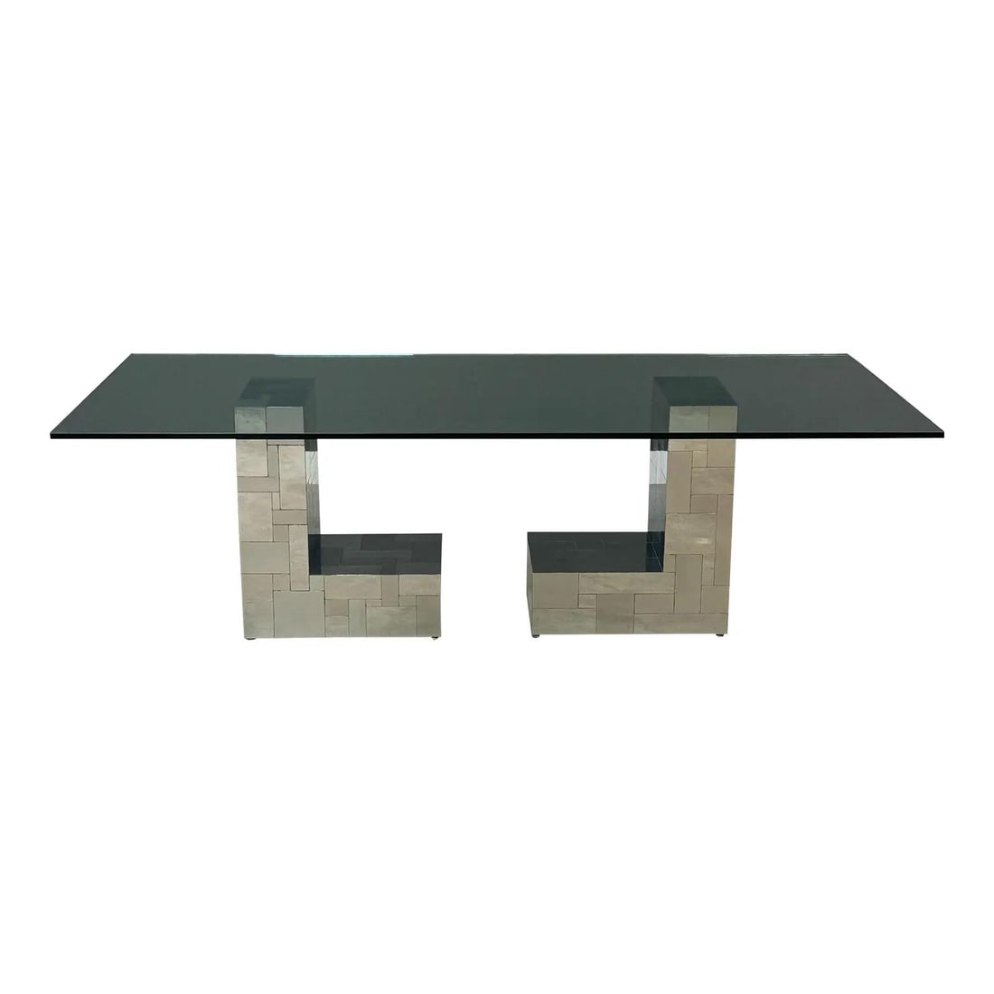 1970s Paul Evans Chrome & Glass Cityscape Dining Table Signed (1 of 8)