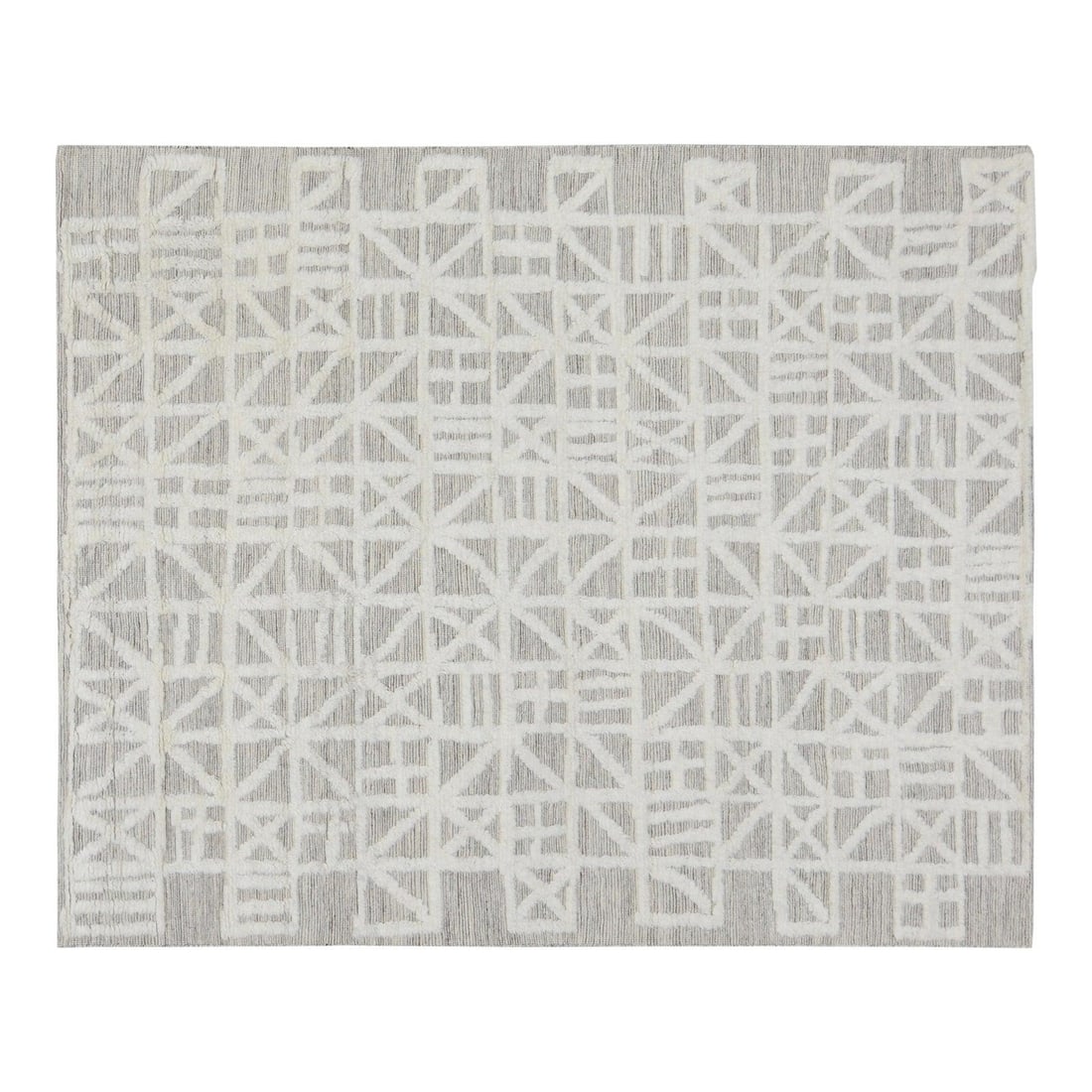 9'1 x 11'10 Wool Rug Hand Knotted Aleph Moroccan Gray (1 of 6)