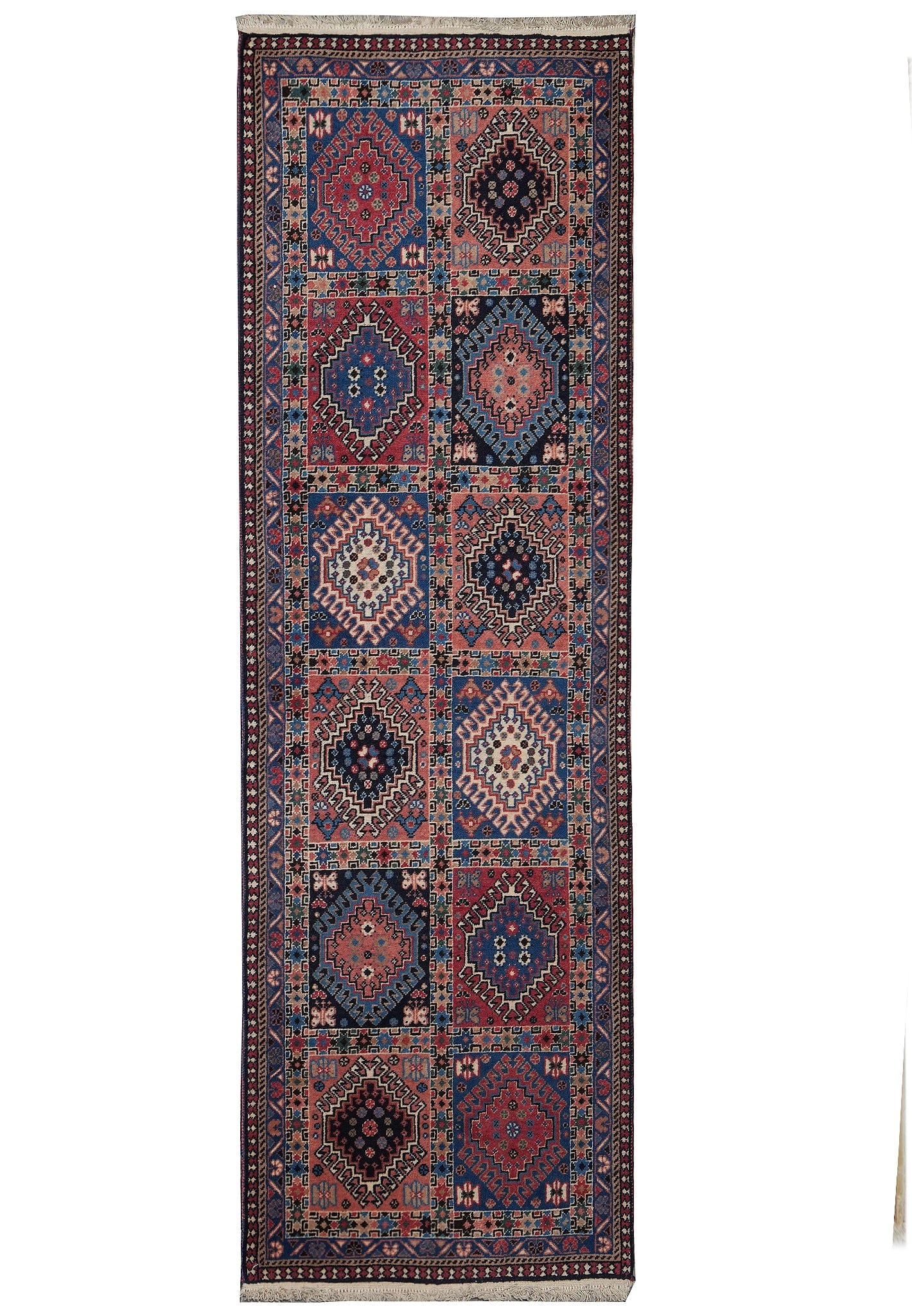 Authentic One of a Kind Yalame Persian Tribal Handmade Rug 2 x 6.5: Authentic One of a Kind Yalame Persian Tribal Handmade Rug 2 x 6.5 Free continental US Shipping This is a unique, handmade Persian Yalame rug measuring 2 x 6.5 feet. Crafted by tribal artisans in Iran
