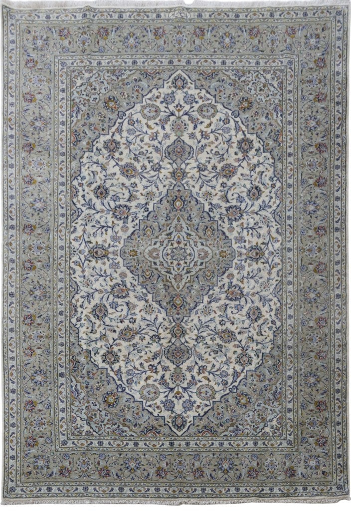 Persian Kashan Signed Rug 8' x 12' Handcrafted Silk Like Pile: Persian Kashan Signed Rug 8' x 12' Handcrafted Silk Like Pile Free continental US Shipping Experience the elegance of this handcrafted Persian Kashan rug, measuring 8' x 12'. Created by skilled artisa