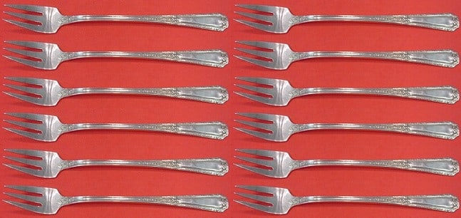 Towle Louis XIV Sterling Silver Cocktail Fork Set 12 Pieces: Towle Louis XIV Sterling Silver Cocktail Fork Set 12 Pieces Enhance your dining experience with this exquisite 12-piece cocktail fork set in the distinguished Louis XIV pattern by Towle. Each fork mea