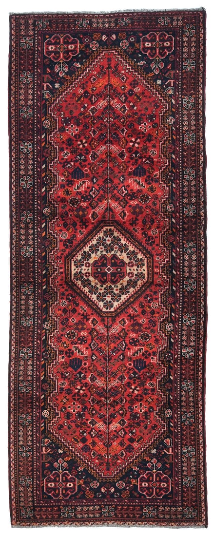 Hand Knotted Wool Tribal Runner Rug 3'6 x 9'5 Vintage Geometric (1 of 12)