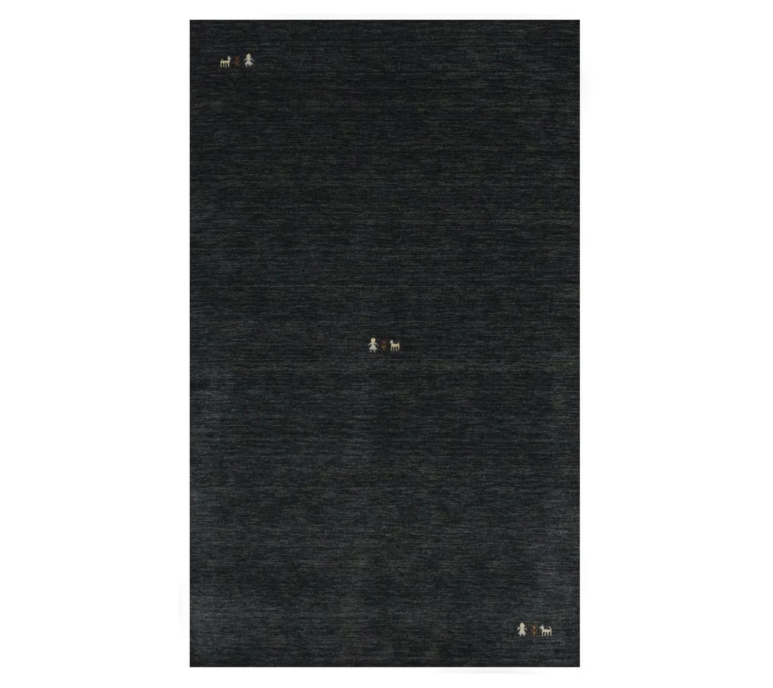 Hand-Loomed Gabbeh Wool Rug Modern Pictorial Design 5x8 (1 of 13)