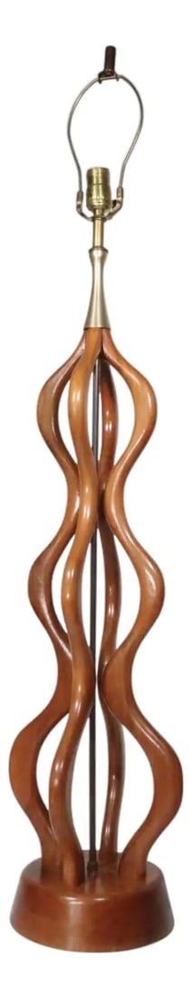 Sculptural Wood Table Lamp by W H Woolums Attributed to David Shreve (1 of 10)