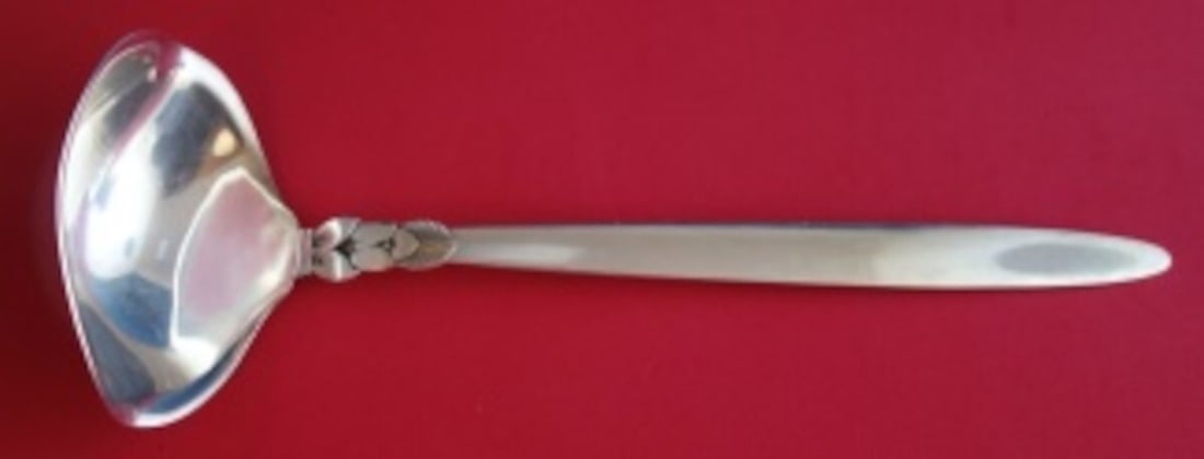 Georg Jensen Cactus Sterling Silver Soup Ladle Double Spout 12 3/4" (1 of 2)