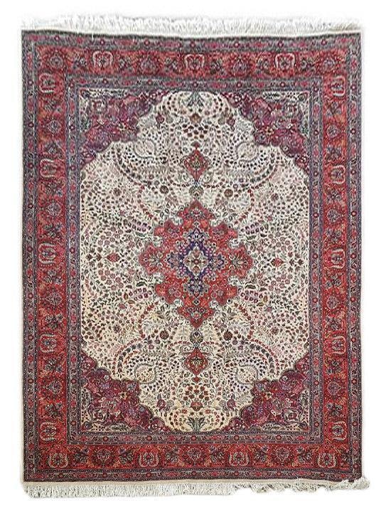 Ivory Persian Tabriz Rug 8'2 x 11'4 Handcrafted Traditional Design: Ivory Persian Tabriz Rug 8'2 x 11'4 Handcrafted Traditional Design Free continental US Shipping Enhance your living space with this exquisite Ivory Persian Tabriz Rug, handcrafted by skilled Persian a