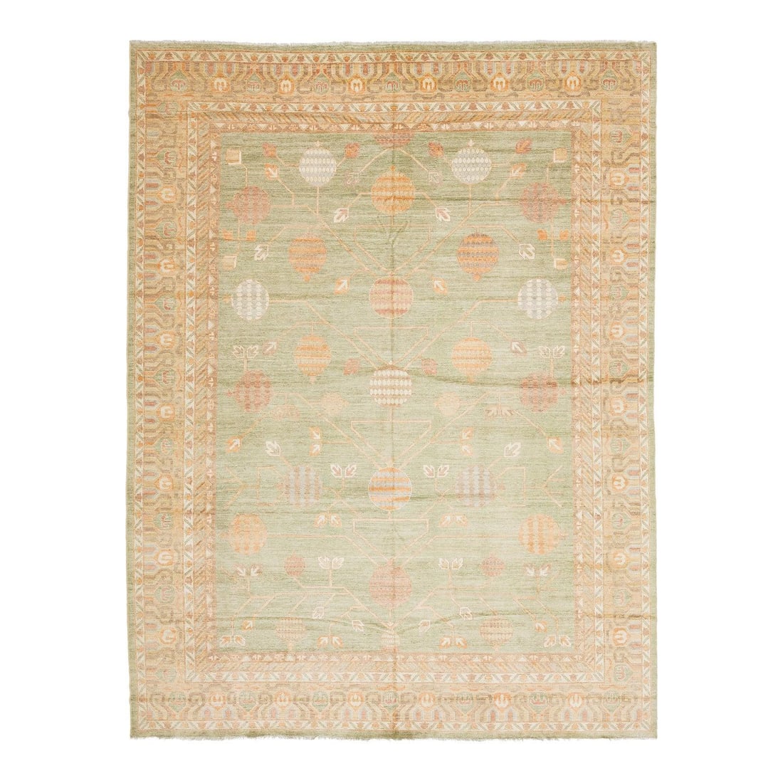 11'8 x 15'4 Hand Knotted Wool Khotan Style Rug (1 of 10)