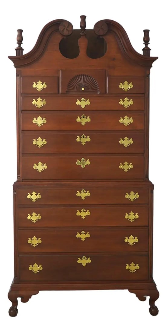 c1770-1790 Cherry Wood High Chest Queen Anne 45.5w x 22.5d x 90h (1 of 10)