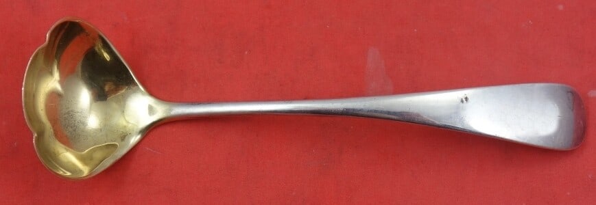 Birks Old English Sterling Silver Sauce Ladle Gold Wash 3 Lobed 5" (1 of 2)