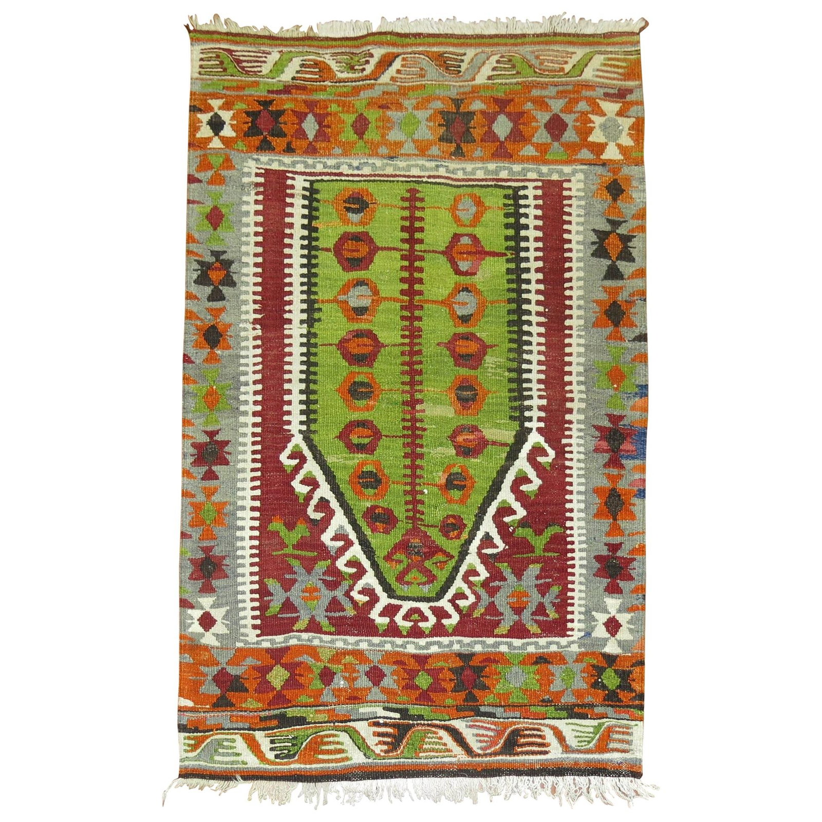 Vintage Turkish Kilim Throw 35 x 54 Prayer Motif Wool 1950: Vintage Turkish Kilim Throw 35 x 54 Prayer Motif Wool 1950 Discover the beauty of this stunning vintage Turkish throw Kilim, featuring a colorful prayer motif that embodies the essence of mid-20th cen