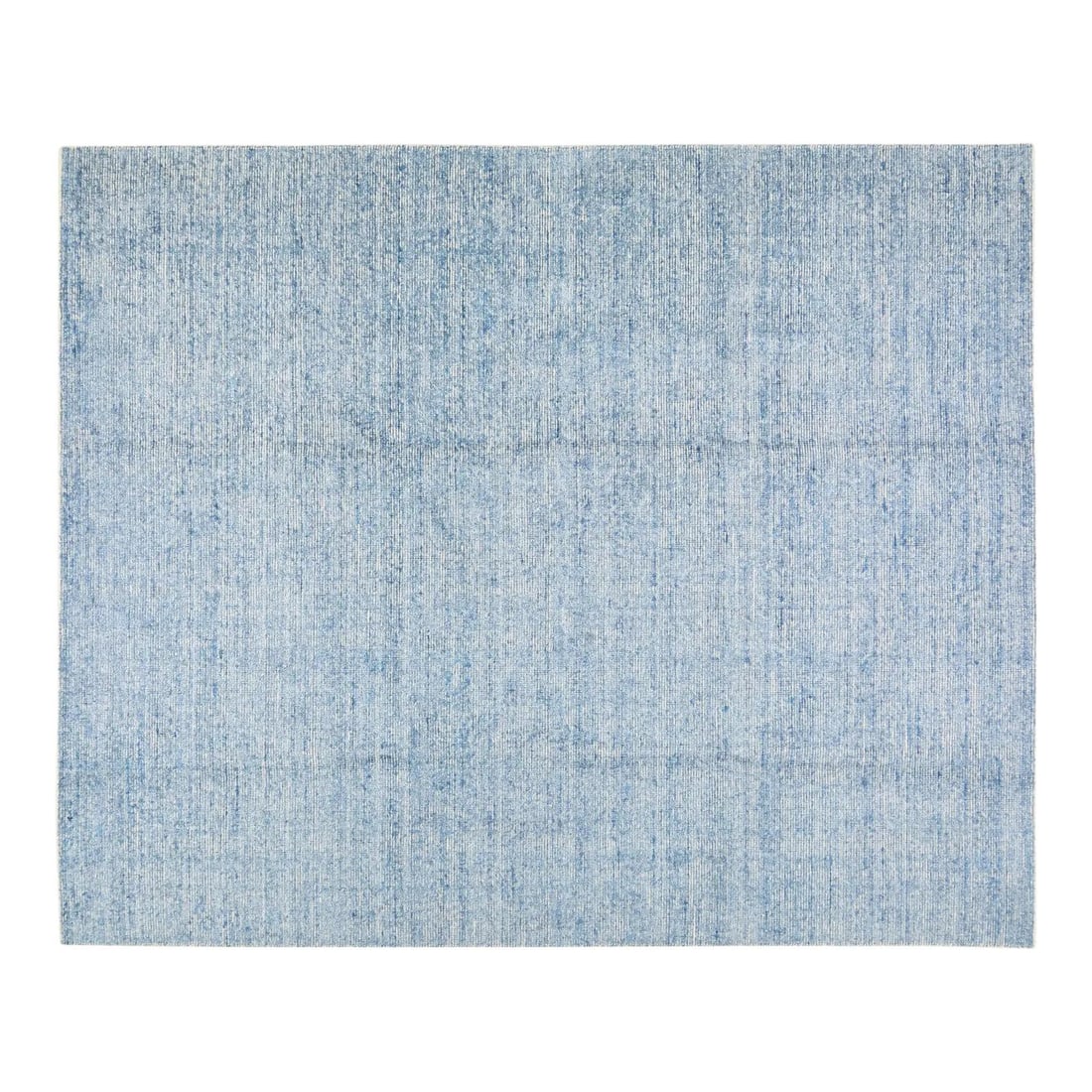 Turquoise Wool Silk Minimalist Hand Loomed Modern Rug 6'X9' Soft Texture: Turquoise Wool Silk Minimalist Hand Loomed Modern Rug 6'X9' Soft Texture This modern hand-loomed rug features a contemporary minimalist design in natural colors. Crafted from a blend of wool and silk,