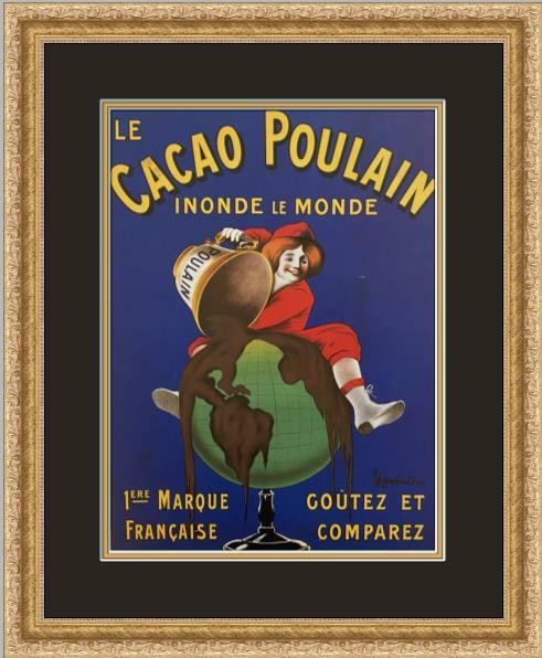 Leonetto Cappiello Le Cacao Poulain Framed Advertising Print 11x13: Leonetto Cappiello Le Cacao Poulain Framed Advertising Print 11x13 This stunning advertising poster print features the iconic artwork "Le Cacao Poulain" by Leonetto Cappiello, custom framed to enhance