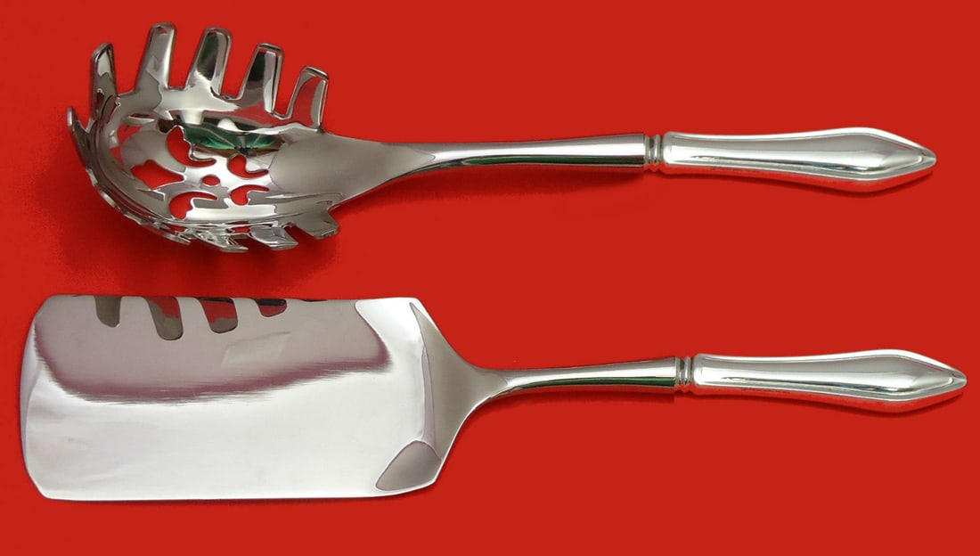Towle Mary Chilton Sterling Silver Italian Pasta Server Set 2pc Custom: Towle Mary Chilton Sterling Silver Italian Pasta Server Set 2pc Custom Enhance your dining experience with this exquisite Mary Chilton by Towle Sterling Silver Italian Pasta Server Set. This two-piece