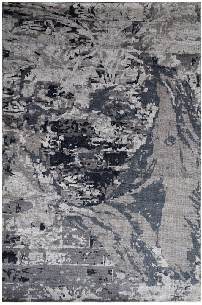 Gray Modern Hand Knotted Wool Rug 72 x 107 Inch Contemporary Design: Gray Modern Hand Knotted Wool Rug 72 x 107 Inch Contemporary Design Free continental US Shipping Elevate your home decor with this stylish 6' x 8' 11" Gray Modern Rug, designed to bring warmth and sop