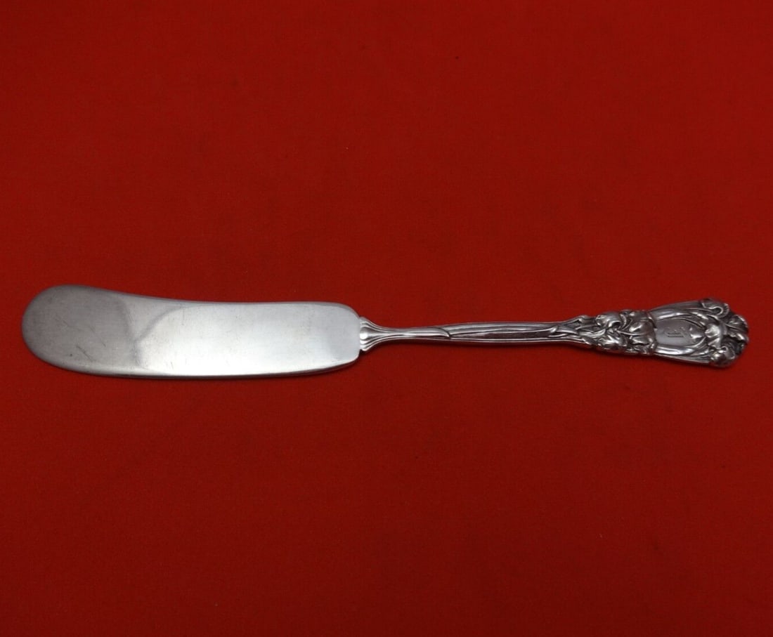 Durgin-Gorham Iris Sterling Silver Butter Spreader 5 1/4" Monogrammed Knife (1 of 2)