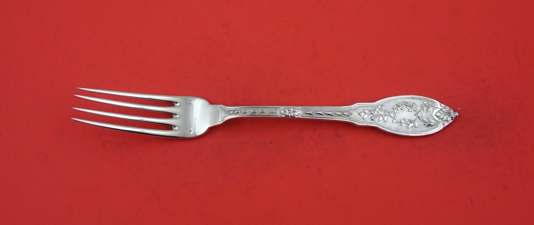 Robert Linzeler Sterling Silver Dinner Fork with Applied Monogram 8 3/8in: Robert Linzeler Sterling Silver Dinner Fork with Applied Monogram 8 3/8in This exquisite sterling silver dinner fork by Robert Linzeler boasts a classic design and features an applied monogram on the 