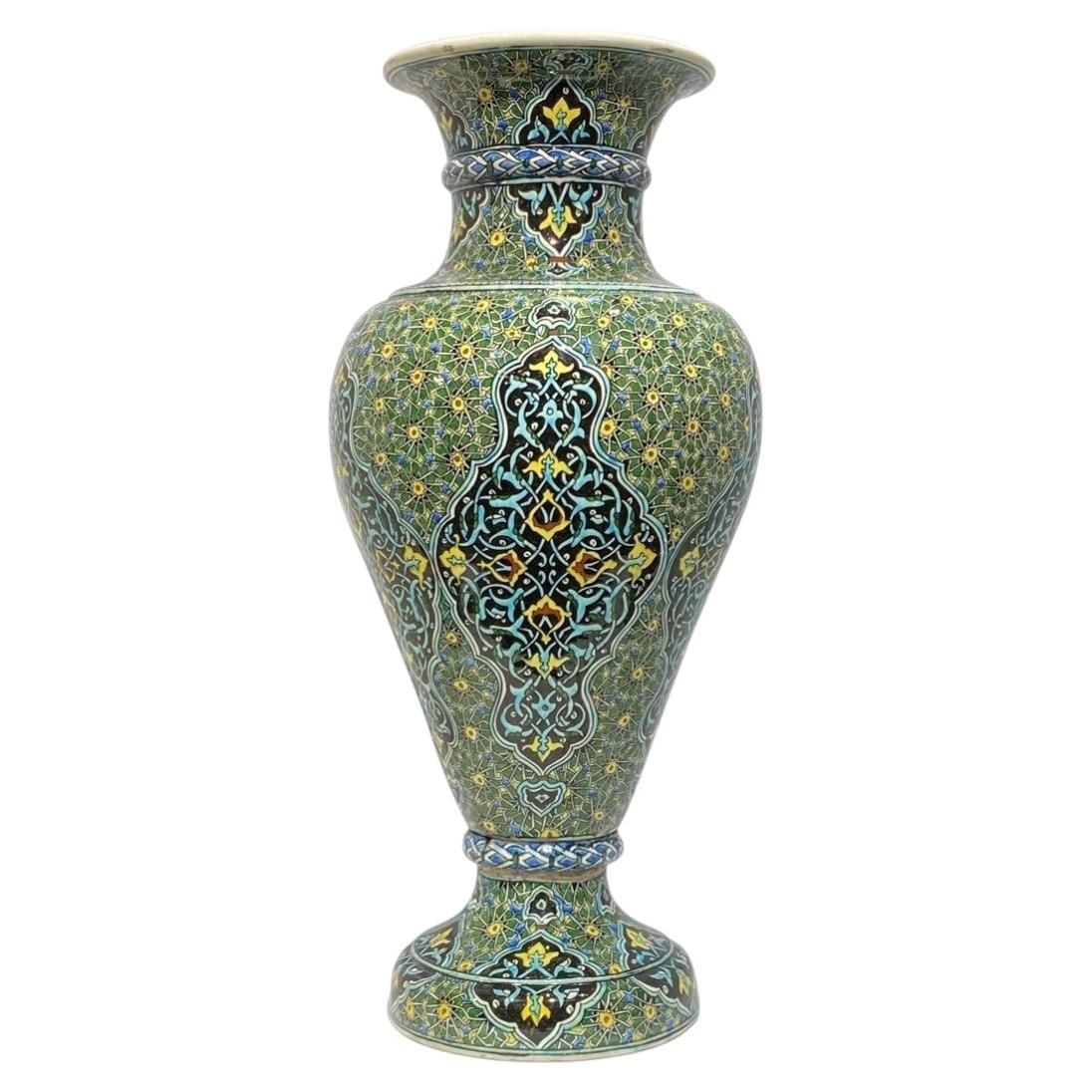 Hand Painted Kutahya Style Ottoman Ceramic Vase 27.5 in (1 of 13)