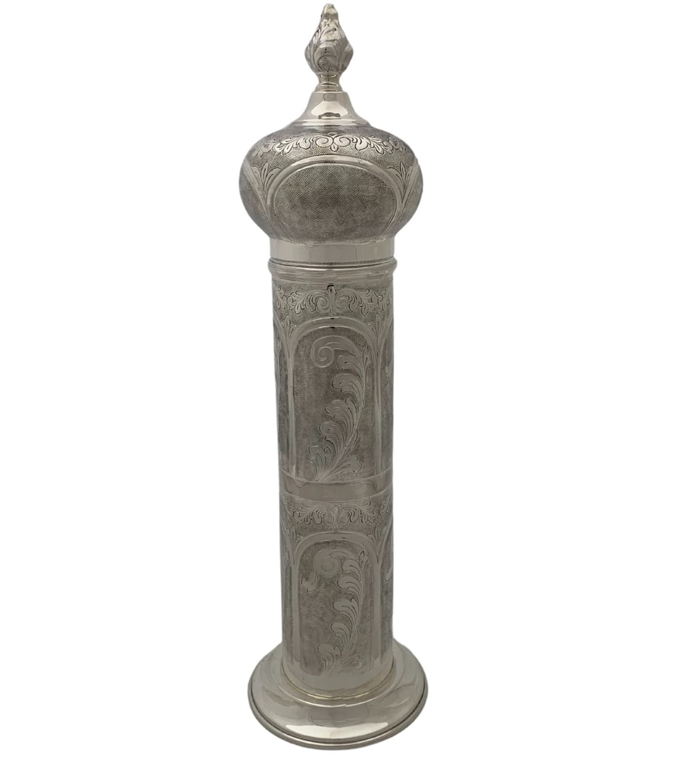 Handmade 925 Sterling Silver Chased Megillah Holder 16.5 Inches (1 of 3)