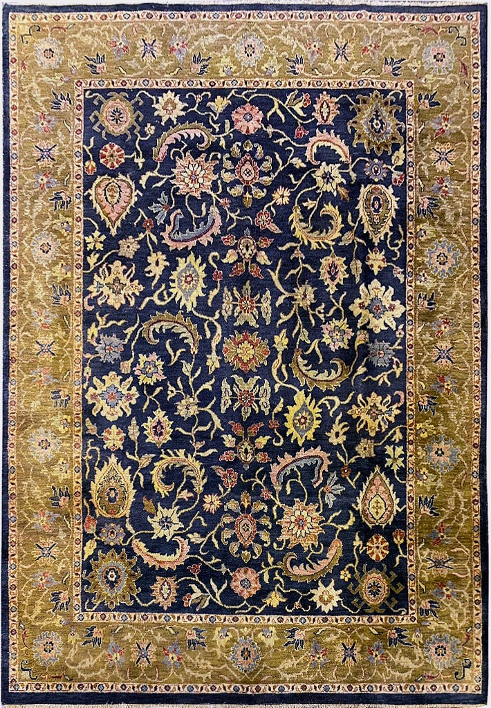 Handcrafted 7'6" x 9'6" Wool Agra Area Rug Elegant Ziglar Pattern: Handcrafted 7'6" x 9'6" Wool Agra Area Rug Elegant Ziglar Pattern Free continental US Shipping Experience the timeless elegance of this 7'6" x 9'6" Quality Wool Agra Rug, a handcrafted masterpiece des