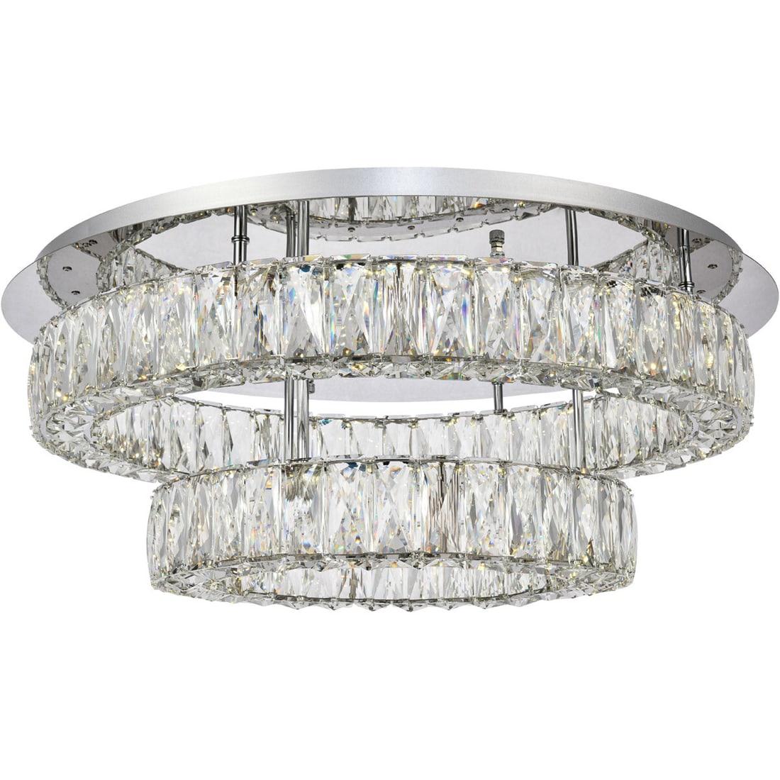 Modern Monroe LED Flush Mount Chandelier 25.6 inch Chrome Crystal Light: Modern Monroe LED Flush Mount Chandelier 25.6 inch Chrome Crystal Light Elevate your space with this stunning Monroe Flush Mount Crystal Chandelier, perfect for modern dining rooms, living areas, or h