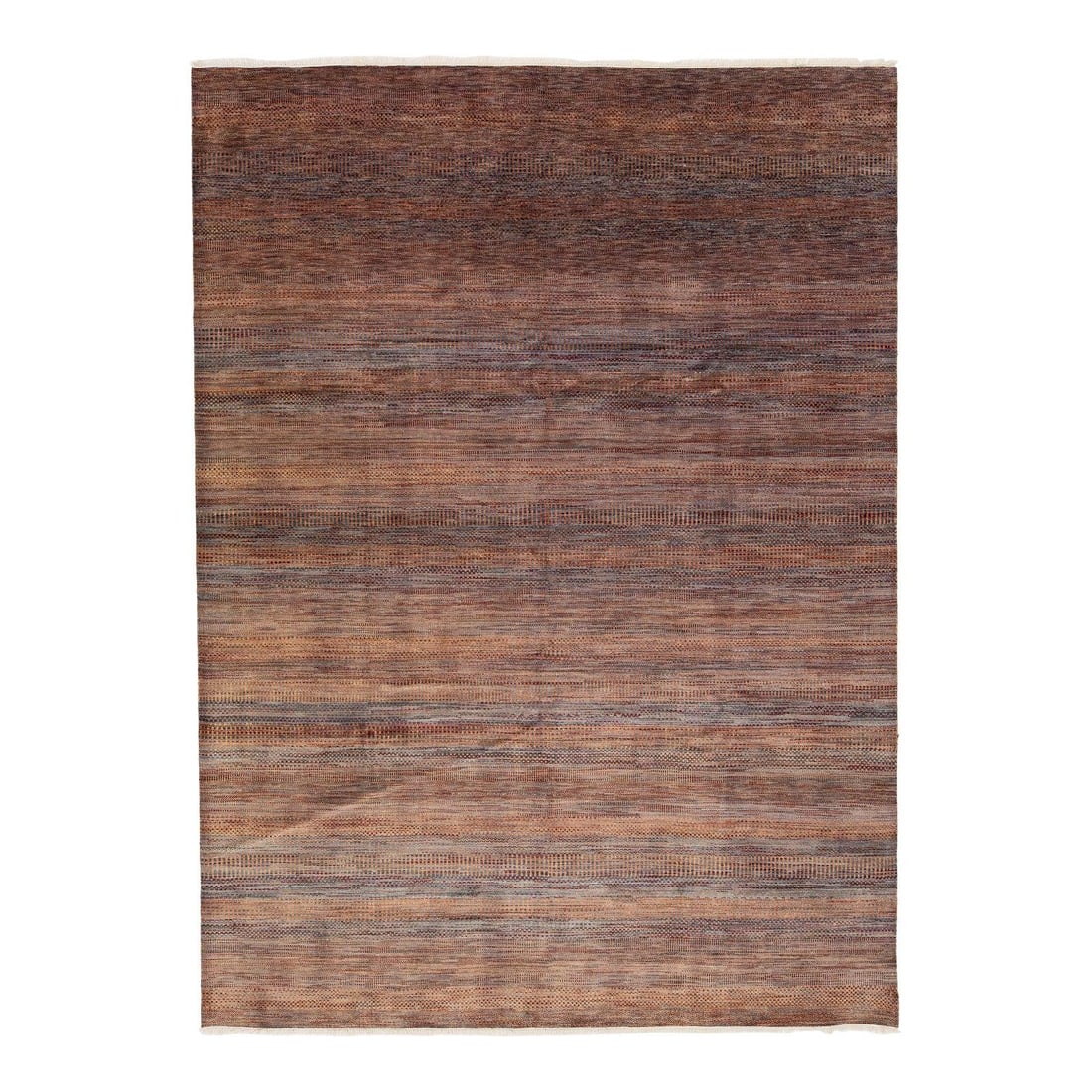 9'1 x 12'4 Modern Savannah Handmade Wool Rug Geometric Pattern: 9'1 x 12'4 Modern Savannah Handmade Wool Rug Geometric Pattern Enhance your living space with this stunning hand-knotted wool rug that showcases a contemporary Savannah style. The meticulously crafted