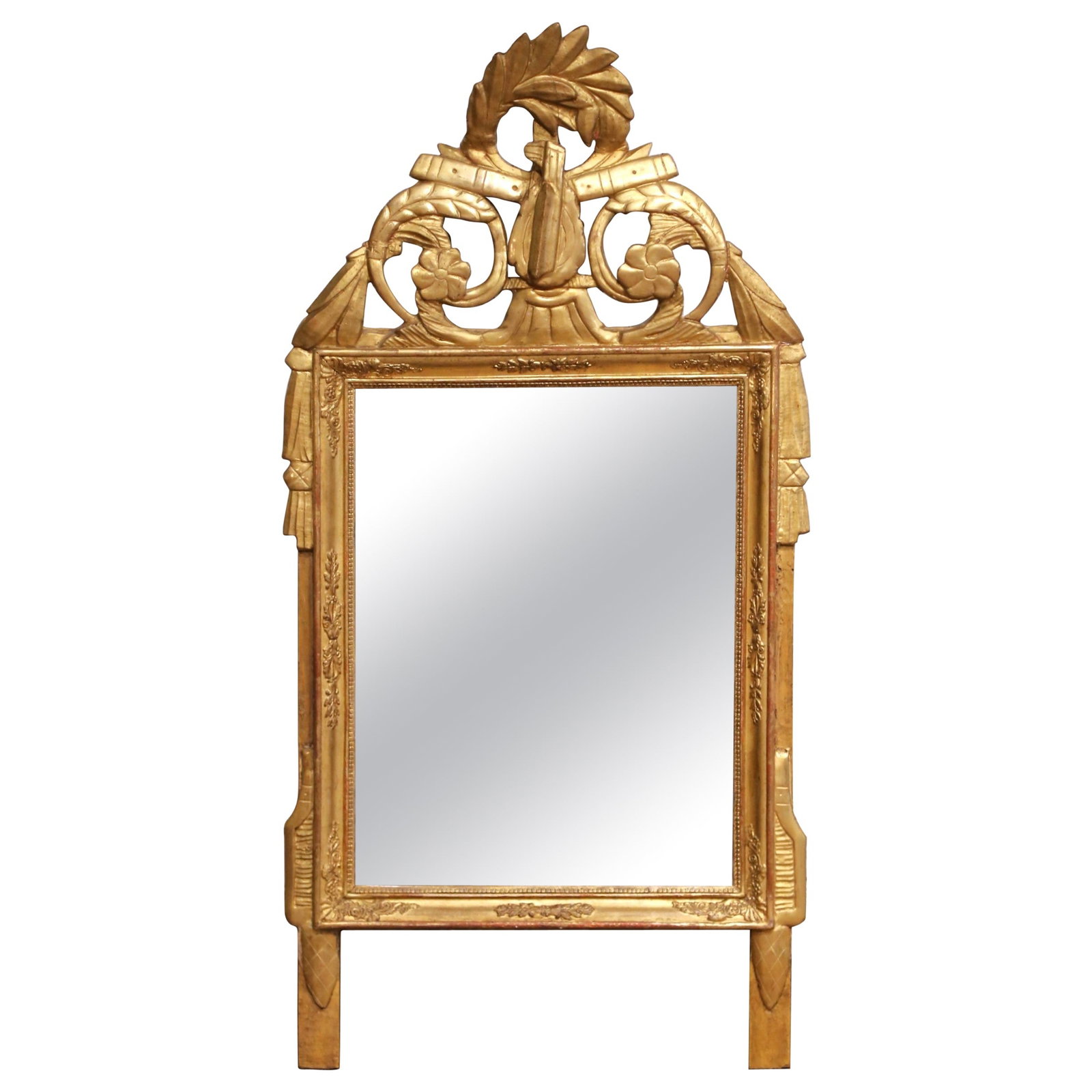 French Louis XVI Giltwood Mirror with Lyre Motif Circa 1780 (1 of 7)