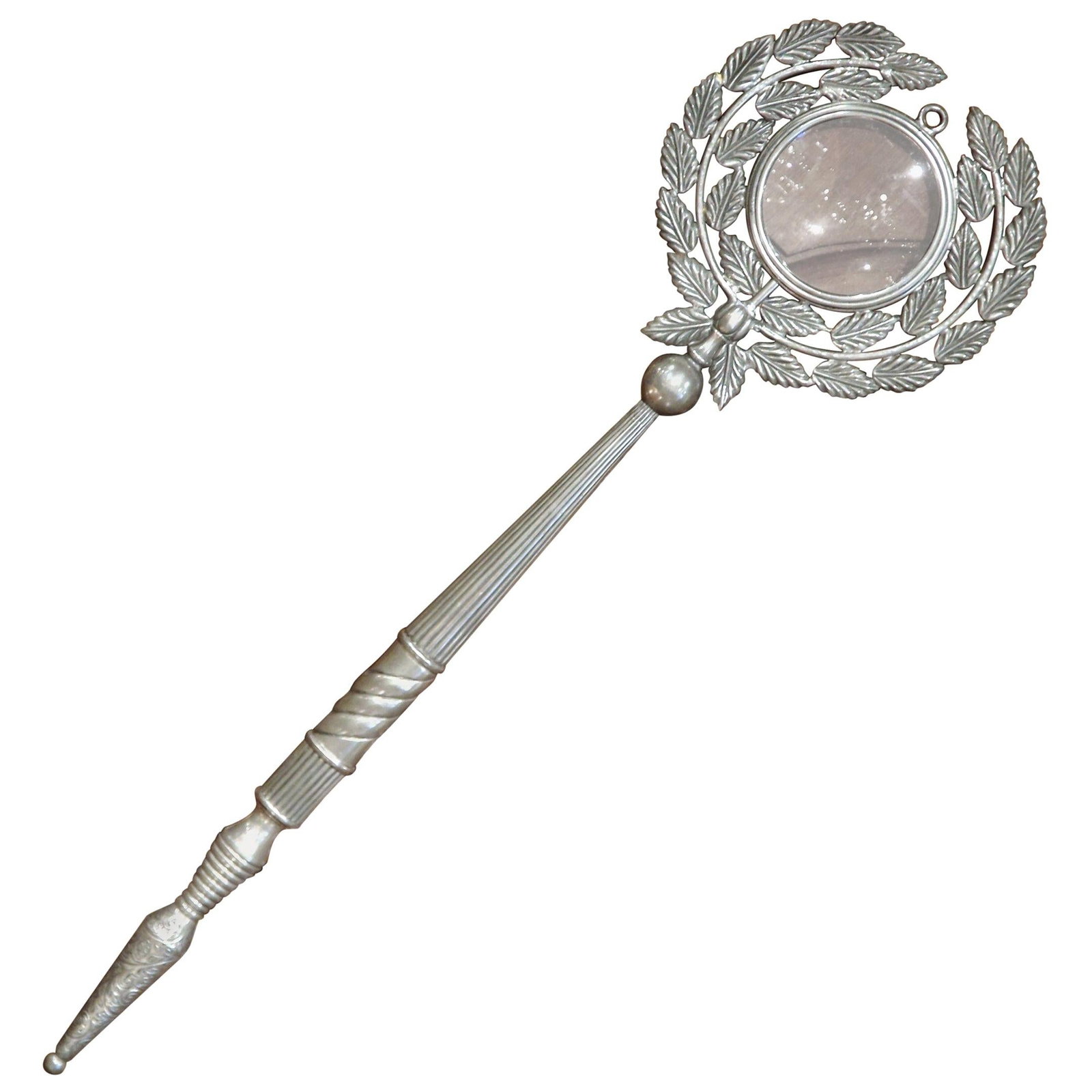 French Pewter Magnifying Glass with Laurel Wreath Frame (1 of 6)