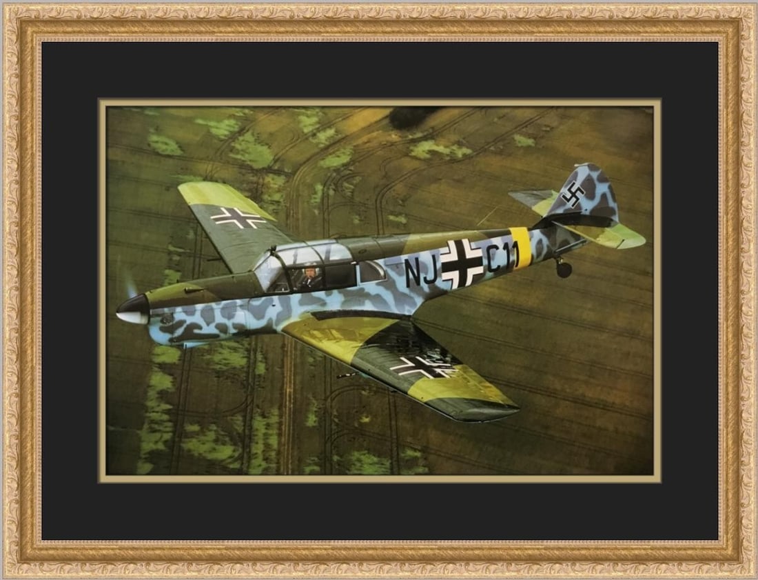 Custom Framed Messerschmitt Me-108 NORD 1002 Taifun Print by Philip Makanna (1 of 2)