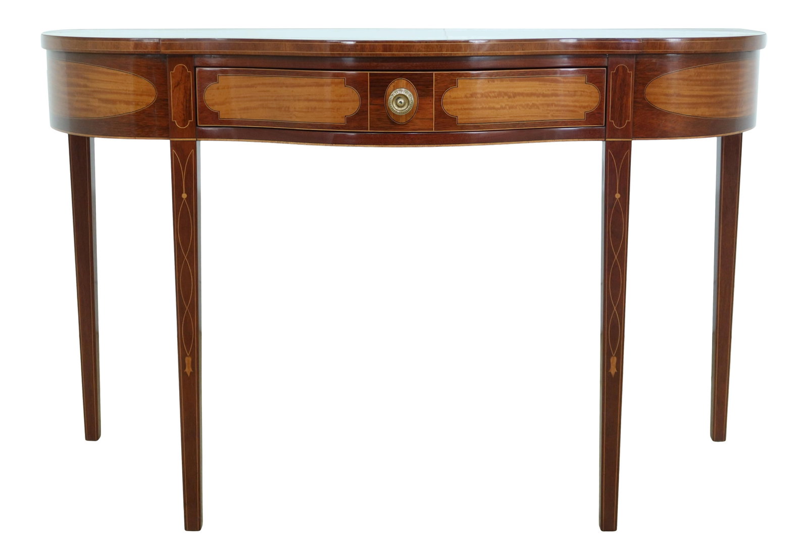 Kindel Winterthur Inlaid Mahogany Server Table Federal Style 20 Years Old: Kindel Winterthur Inlaid Mahogany Server Table Federal Style 20 Years Old This exquisite server table from the Kindel Winterthur Collection showcases a rich reddish mahogany finish complemented by ele
