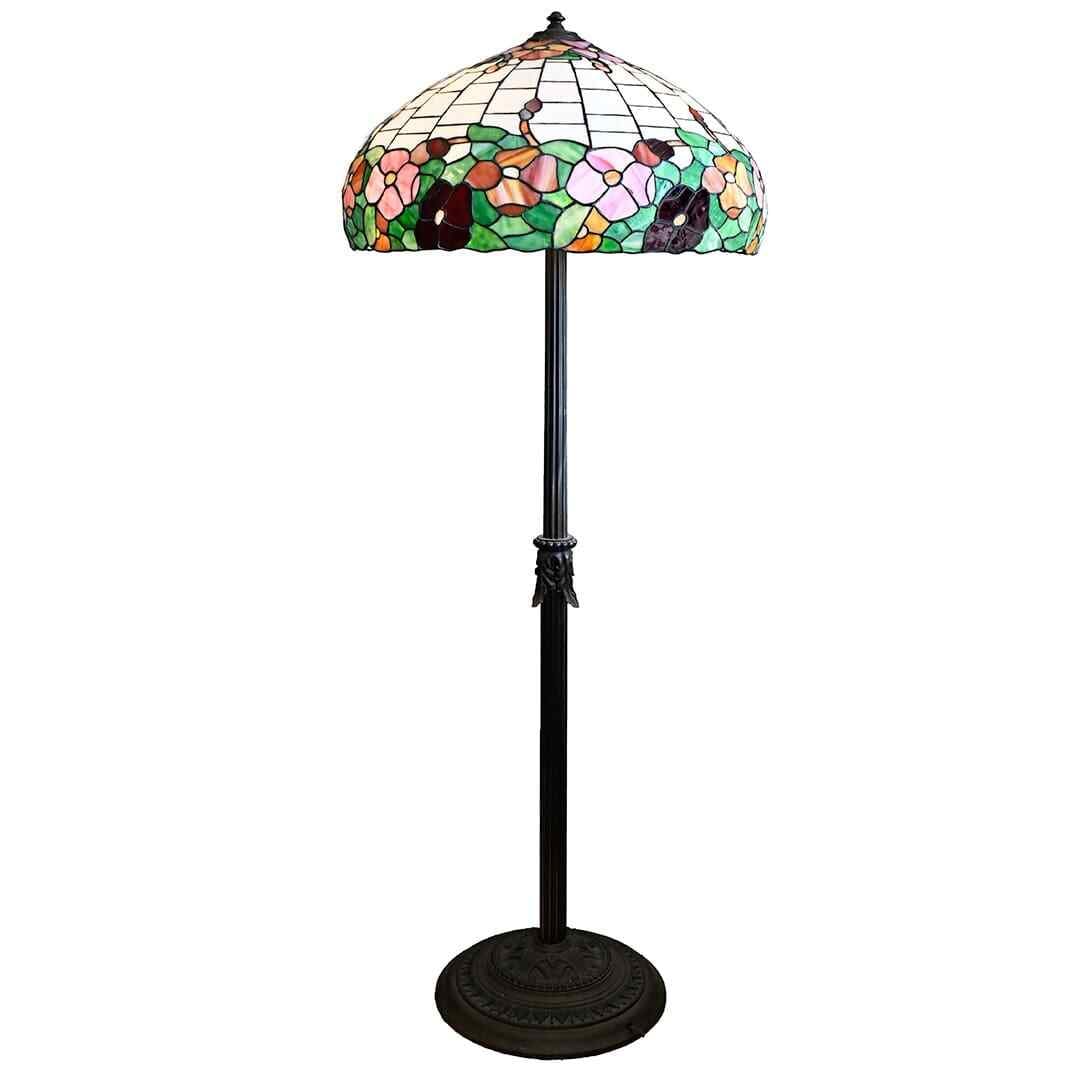Art Nouveau Wilkinson poppy stained glass floor lamp circa 1909 1915 (1 of 6)